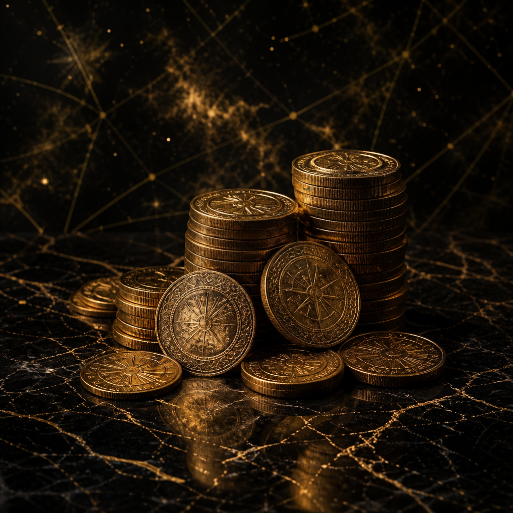 Stacked gold coins